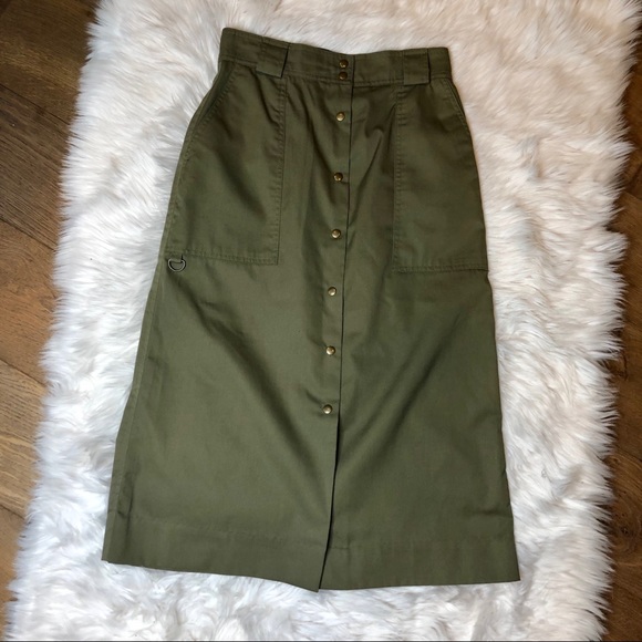 Vintage Dresses & Skirts - Vintage Military Green Utility Skirt